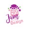 Jam original logo design, emblem for confectionery, candy shop, restaurant, bar, cafe, menu, sweet shop vector