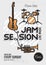 Jam Session Minimalistic Cool Line Art Event Music Poster.