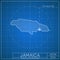 Jamaica blueprint map template with capital city.