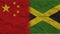 Jamaica and China Flags Together, Crumpled Paper Effect 3D Illustration