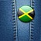 Jamaica Flag Badge On Jeans Denim Texture