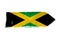 Jamaica flag and colors green, yellow and black over arrow shape from a rusty and grunge metal iron plate