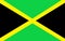 The Jamaica Flag with a gold saltire dividing top bottom green and hoist fly black