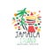 Jamaica island logo template original design, exotic summer holiday badge, label for a travel agency, element for design