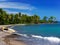 Jamaica. A national boat on sandy coast