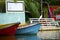 Jamaica, Negril, Black river, colorful boats