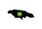 Jamaica outline map country shape state borders national symbol flag