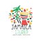 Jamaica summer vacation colorful logo