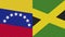 Jamaica and Venezuela Two Half Flags Together