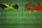 Jamaica vs Germany Soccer Match, national colors, national flags, soccer field, football game, Copy space