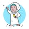 Jamarat ritual or Hajj Vector Cartoon