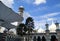 Jamek Sultan Abdul Samad mosque, trees blue sky