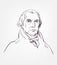 James Madison usa president vector sketch portrait