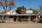 JAMESTOWN, NORTH DAKOTA - 3 OCT 2021: Sheriffs Office and The Blue Blaze Saloon on Louis L`Amour Lane in Frontier Town