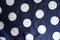 Jammed dark blue spotted fabric