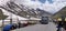 Jammu and Kashmir, India - June 16 2019: A truck crossing the top most point zero point of the famous Zojila pass at an altitude