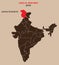 Jammu kashmir new map. Jammu kashmir in India map vector illustration. India new map of Jammu kashmir and Ladakh.