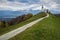 Jamnik, Slovenia - The beautiful church of St. Primoz in Slovenia near Jamnik with beautiful clouds