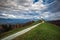 Jamnik, Slovenia - The beautiful church of St. Primoz in Slovenia near Jamnik with beautiful clouds