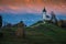 Jamnik, Slovenia - Beautiful golden sunset at Jamnik St. Primoz church