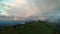 Jamnik, Slovenia - Panoramic view of rainbow over the church of St. Primoz