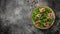 Jamon, ham, rucola Salad, Antipasto. Festive holiday food. banner, menu, recipe place for text, top view