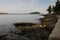 ,  - Jan 01, 1970: Landscape of Frenchman Bay from the shore path in Bar Harbor, Maine, USA