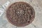 Jan 24, 2020 Sunnyvale - Close up of historic rusted Bell System manhole cover; the old landlines are owned by AT&T in California