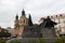 Jan Hus monument and at the background St. Nikolaus Kirche