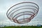 Janet Echelman`s public network sculpture in roundabout, Matosinhos