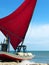 Jangada small sailboat on the beach, Brazil