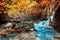 Jangle landscape with Erawan waterfall in tropical forest. Kanchanaburi, Thailand