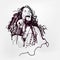 Janis Lyn Joplin legendary rock star sixties vector illustration sketch style