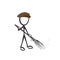 Janitor sweep street. Yardman worker. Cleaner with broom. Hand drawn. Stickman cartoon. Doodle sketch, Vector graphic illustration