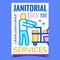 Janitorial Services Advertising Poster Vector
