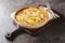 Janssons frestelse or Jansson\\\'s temptation is a creamy potato casserole traditionally served at Christmas in Sweden closeup