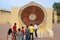 Jantar Mantar Observatory in Jaipur is a collection of 19 astronomical instruments built by Rajput King Sawai Jai Singh II