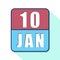 january 10th. Day 10 of month,Simple calendar icon on white background. Planning. Time management. Set of calendar icons for web