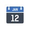 January 12 Calendar, date, interface, time icon, Web, internet, setting, time, calendar, change, date Calendar Date Icon, Event Da