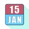 january 15th. Day 15 of month,Simple calendar icon on white background. Planning. Time management. Set of calendar icons for web