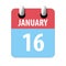 january 16th. Day 16 of month,Simple calendar icon on white background. Planning. Time management. Set of calendar icons for web