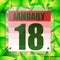 January 18 icon. For planning important day. Eighteenth of January icon. Illustration.
