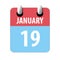 january 19th. Day 19 of month,Simple calendar icon on white background. Planning. Time management. Set of calendar icons for web