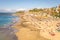 January 2015, people on the beach at Casas de Duque, Adeje. Tenerife. Spain