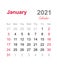 January 2021 calendar - monthly calendar template - 2021 monthly calendar