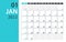 January 2022 Calendar Planner - vector illustration. Template. Mock up