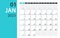 January 2023 Calendar Planner - Vector. Template Mock up