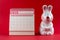January 2023 Calendar Year of Rabbit on red background