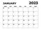 January 2023 Monday Start Landscape Monthly Planner