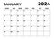 January 2024 Monday Start Landscape Monthly Planner